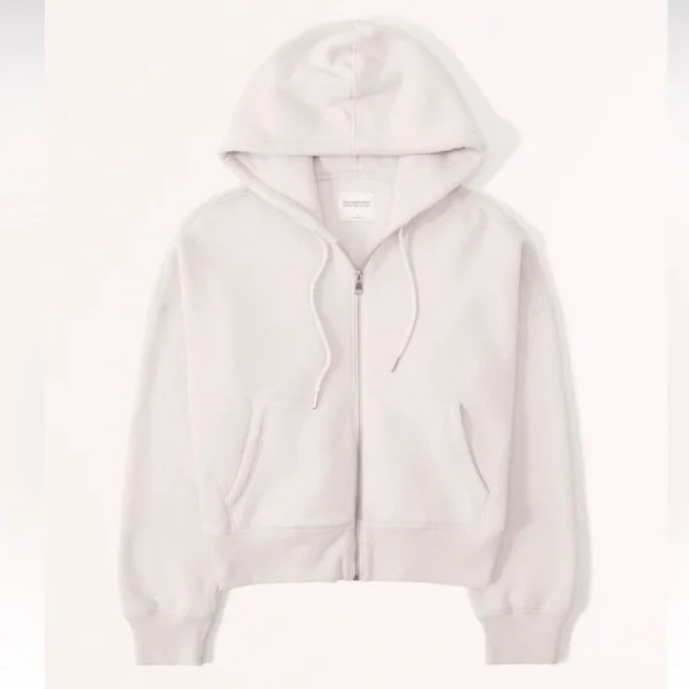 Abercrombie & Fitch cropped Soft White Hoodie